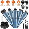 5-In-1 Men’s Beard Trimmer Cordless Hair Clipper Electric Waterproof Shaver Grooming Kit w/ LED Display for Nose Ear Facial Hair