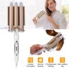 3 Barrel Curling Iron Wand Electric Hair Curler 1in Triple Hair Waver Crimper Beach Waver Adjustable Temperature Ceramic Tourmaline