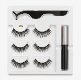 A Pair Of False Eyelashes With Magnets In Fashion (Option: 015 style)