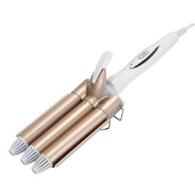 3 Barrel Curling Iron Wand Electric Hair Curler 1in Triple Hair Waver Crimper Beach Waver Adjustable Temperature Ceramic Tourmaline (Option: HairCurlerUS)