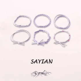 6 Pcs Scrunchies - Soft, Stretchy, And Detachable Hair Ties For Ponytails, Hair Elastics, Spiral Hair Ring, And Cute Hair Accessories - Perfect F (Color: Purple)