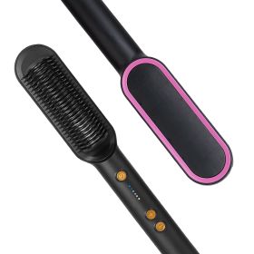 Hair Straightener Brush Electric Hair Straightener Comb Hot Comb for Women Hot Comb with 5 Heating Levels Wide Voltage Range Black (Option: ElectricHairCombUK)